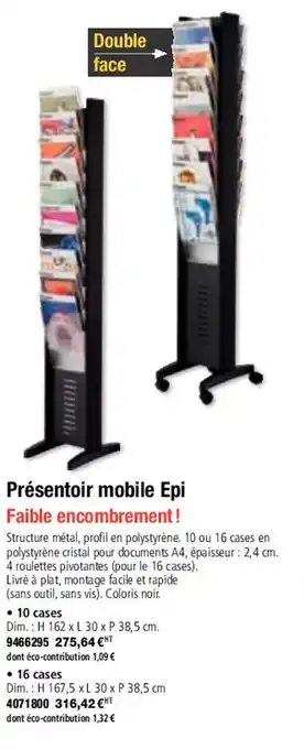 Plein ciel Présentoir mobile epi offre