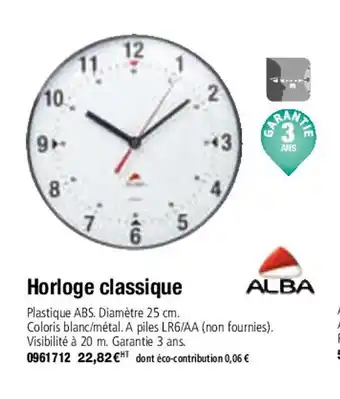 Plein ciel Horloge classique offre