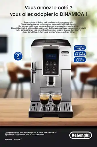Compatible avec tous les cafés grains et moulus de marque et notamment miko