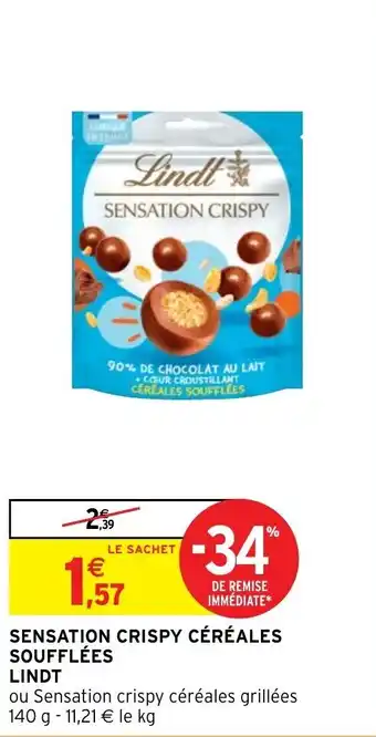 Intermarché Hyper Sensation crispy céréales soufflées LINDT offre