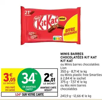 Intermarché Hyper Minis barres chocolatées kit kat kit kat offre