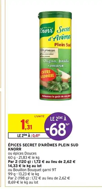 Intermarché Hyper Epices secret d'aromes plein sud knorr offre