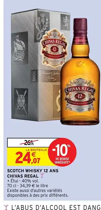Intermarché Hyper Scotch Whisky 12 Ans Chivas Regal offre