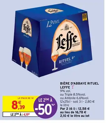 Intermarché Hyper Bière d'Abbaye Rituel Leffe offre