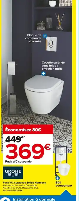 Castorama Pack Wc Suspendu Solido Harmony offre