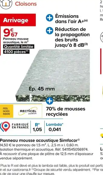 Panneau Mousse Acoustique Simfocor