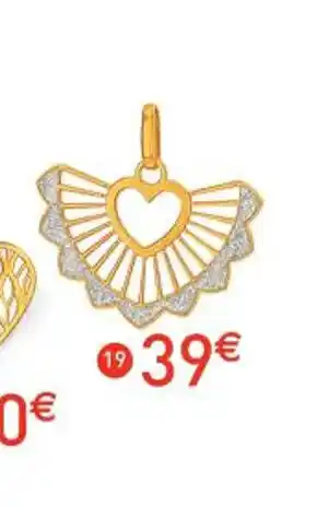 Pendantif Laque Pailletee or Jaune