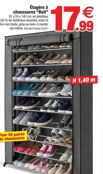 Bazarland Étagère à chaussures offre