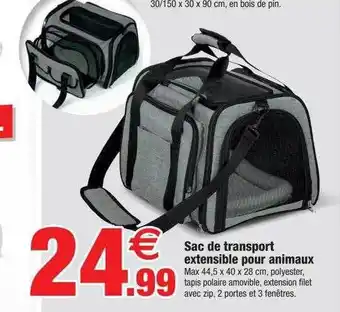 Bazarland Sac de transport extensible pour animaux offre