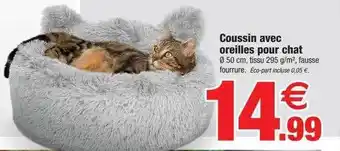 Bazarland Coussin avec oreilles pour chat offre