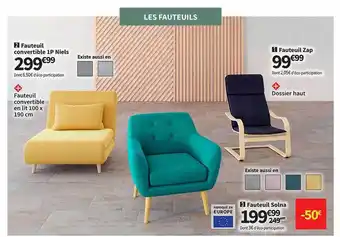 Conforama Fauteuil convertible 1p niels, fauteuil zap, fauteuil solna offre