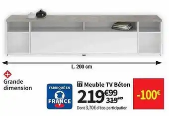 Conforama Meuble tv béton offre