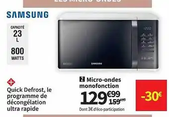 Conforama Micro-ondes monofonction samsung offre