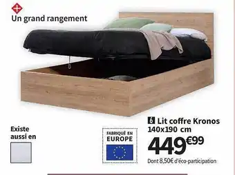 Conforama Lit coffre kronos 140 x 190 cm offre