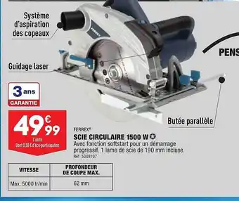 ALDI Scie circulaire 1500w ferrex offre
