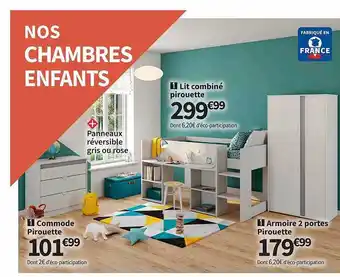 Conforama Commode pirouette, lit combiné pirouette, armoire 2 portes pirouette offre