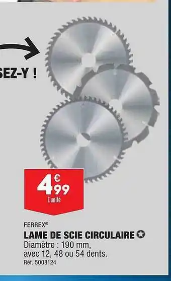 ALDI Lame de scie circulaire ferrex offre