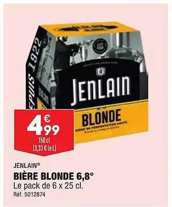 ALDI Bière blonde 6,8° jenlain offre