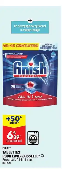 ALDI Tablettes pour lave-vaisselle finish offre