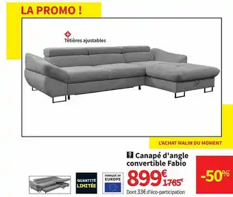 Conforama Canapé d'angle convertible fabio offre