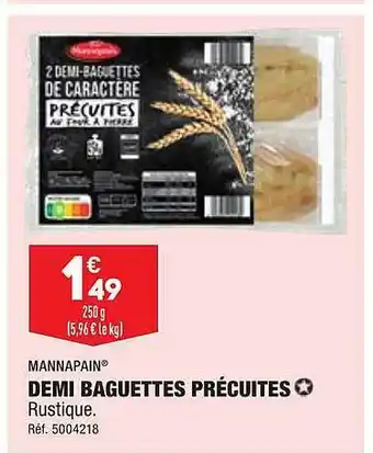 Demi baguettes précuites mannapain