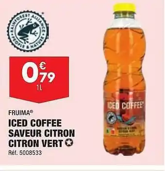 ALDI Iced coffee saveur citron citron vert fruima offre