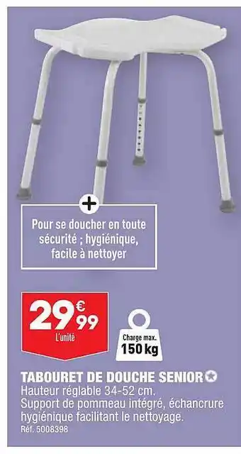 Tabouret de douche senior