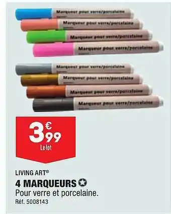 ALDI 4 marqueurs living art offre