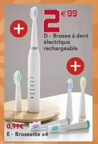 Gifi Brosse à dent électrique rechargeable, brossette x4 offre