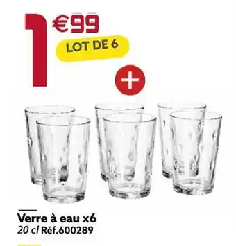 Gifi Verre à eau x6 offre