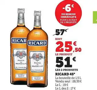 Hyper U Ricard 45° offre