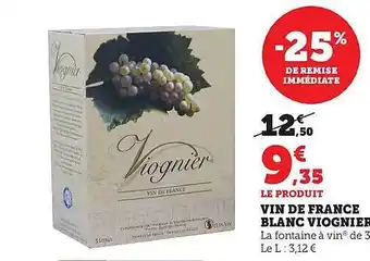 Hyper U Vin de france blanc viognier offre