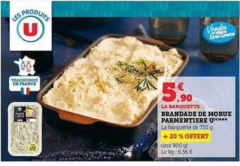 Hyper U Brandade de morue parmentière u offre