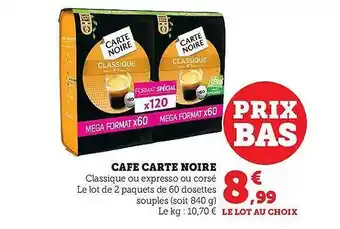 Hyper U Café carte noire offre