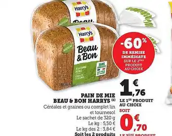 Hyper U Pain de mie beau & bon harrys offre