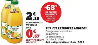 Hyper U Pur jus réfrigéré andros offre