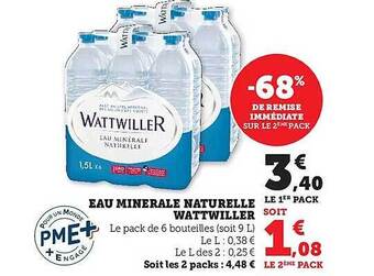 Hyper U Eau minérale naturelle wattwiller offre