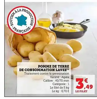 Hyper U Pomme de terre de consommation lavée offre