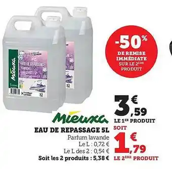 Hyper U Eau de repassage 5l mieuxa offre