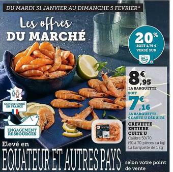 Hyper U Crevette entière cuite u offre