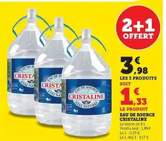 Hyper U Eau de source cristaline offre