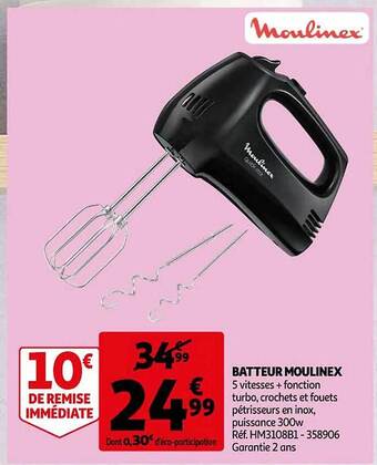 Auchan Batteur moulinex offre