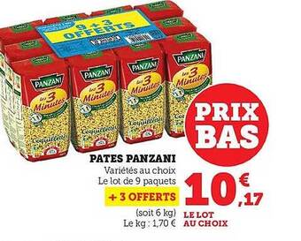 Hyper U Pâtes panzani offre