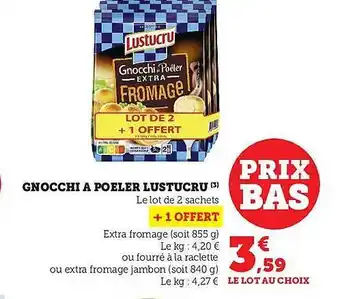 Hyper U Gnocchi à poêler lustucru offre