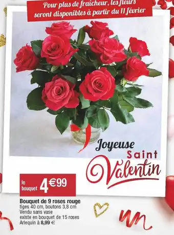 Migros Bouquet de 9 roses rouge offre