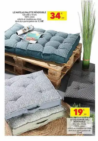 Stokomani Le matelas palette réversible, le coussin de sol réversible offre