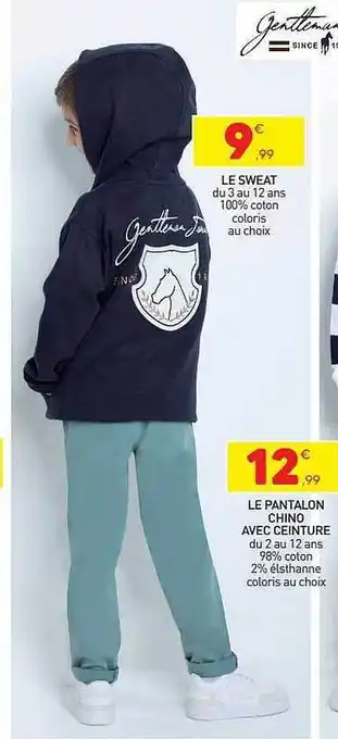 Stokomani Le sweat, le pantalon chino avec ceinture gentleman farmer offre