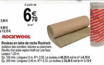 Tridôme Rouleau en laine de roche roulrock rockwool offre