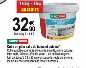 Tridôme Colle en pâte salle de bains et cuisine parexlanko offre