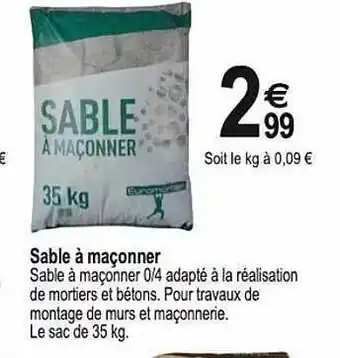 Tridôme Sable à maçonner offre